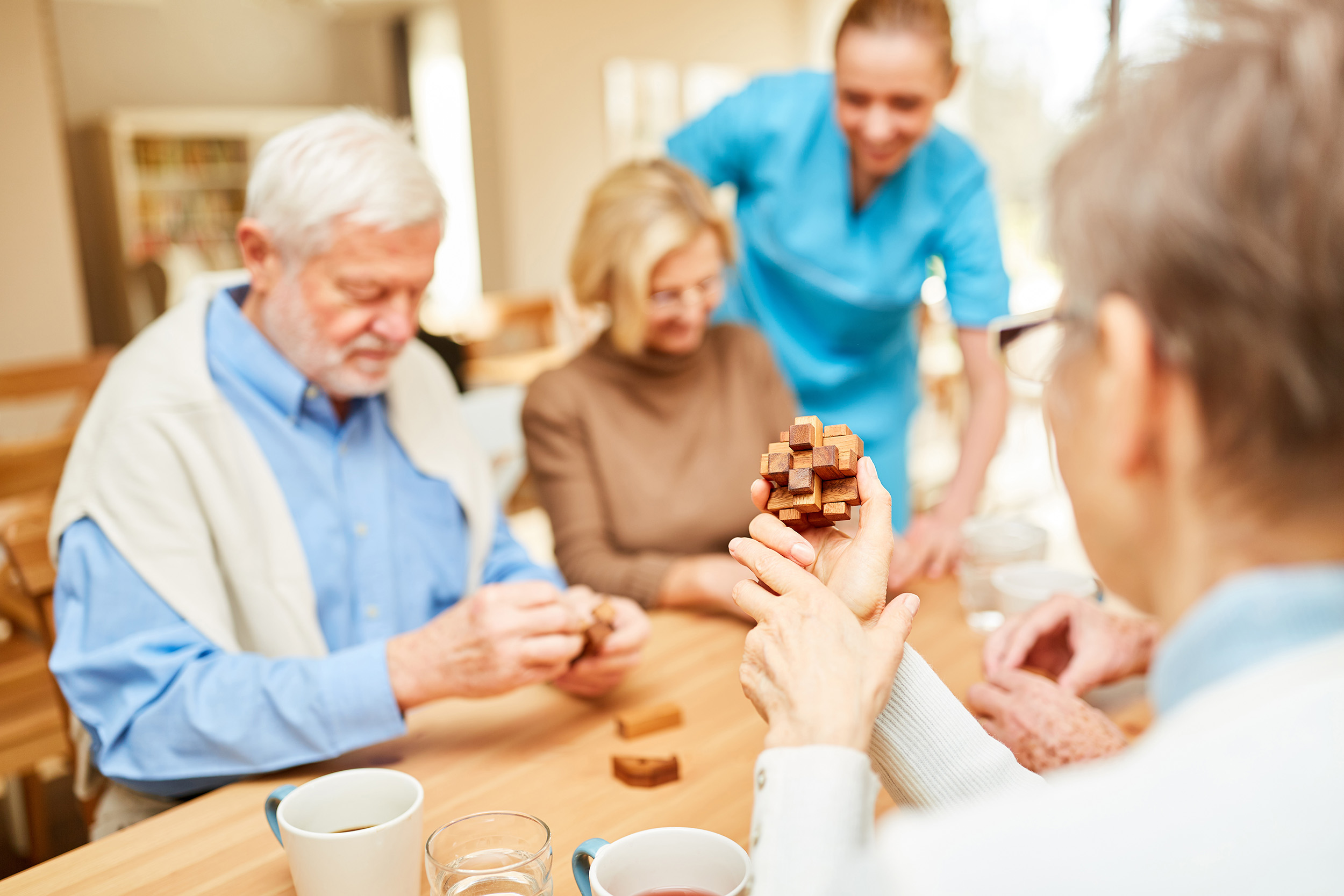 Elderly Dealing With Memory Loss Doing Puzzles
