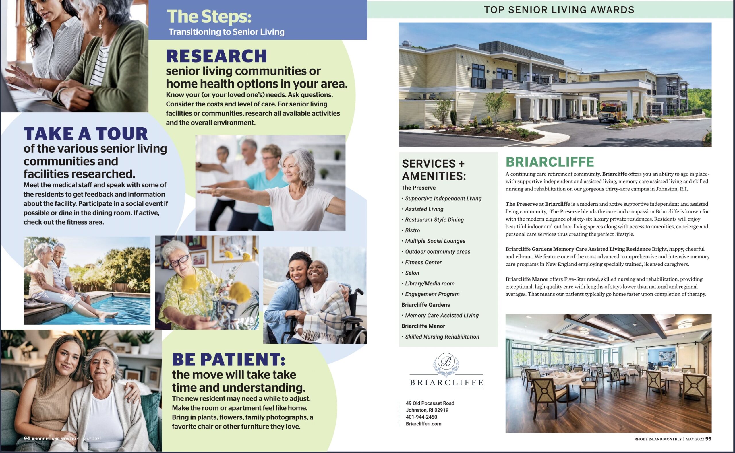 Briarcliffe Named Top Senior Living Community by RI Monthly Magazine- again!