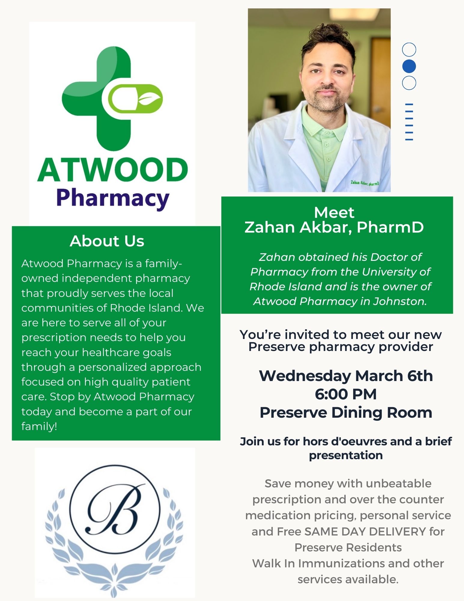 Meet the Pharmacist- Zahan Akbar, PharmD- Atwood Pharmacy